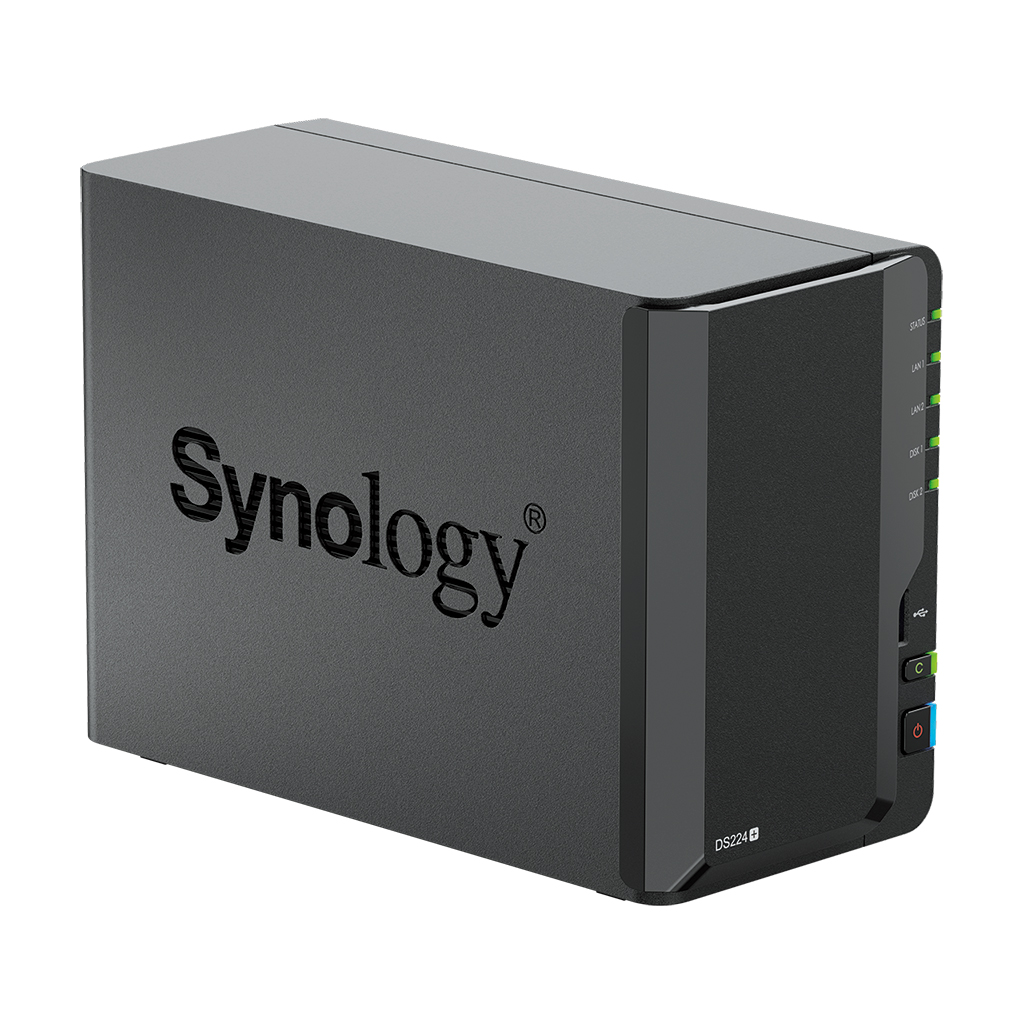 Bộ lưu trữ mạng NAS Synology DS224+ CPU Intel Celeron J4125 4-core 2.0GHz, RAM 2GB, LAN 2x 1GbE, 2 khay ổ cứng - Hàng chính hãng