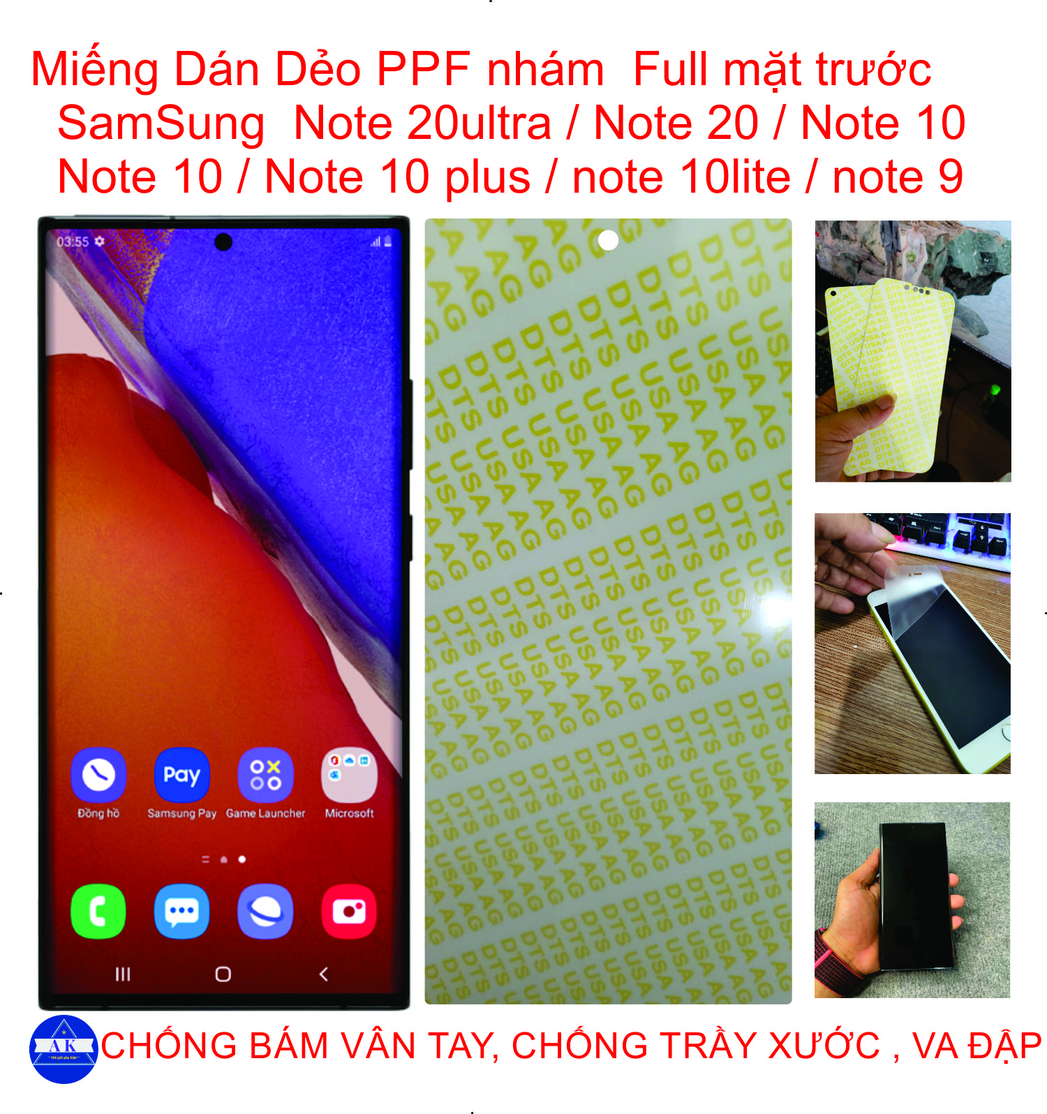 Miếng Dán Dẻo PPF nhám Full màng dành cho SAMSUNG Note 20 Ultra / Note 20 / Note 10 / Note 10plus