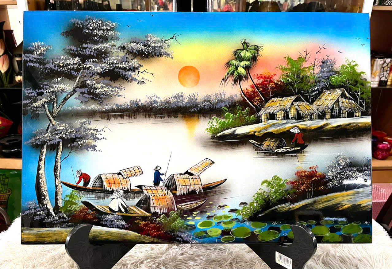 Tranh sơn mài - ĐỒNG QUÊ VIỆT NAM - Size 40x60 cm