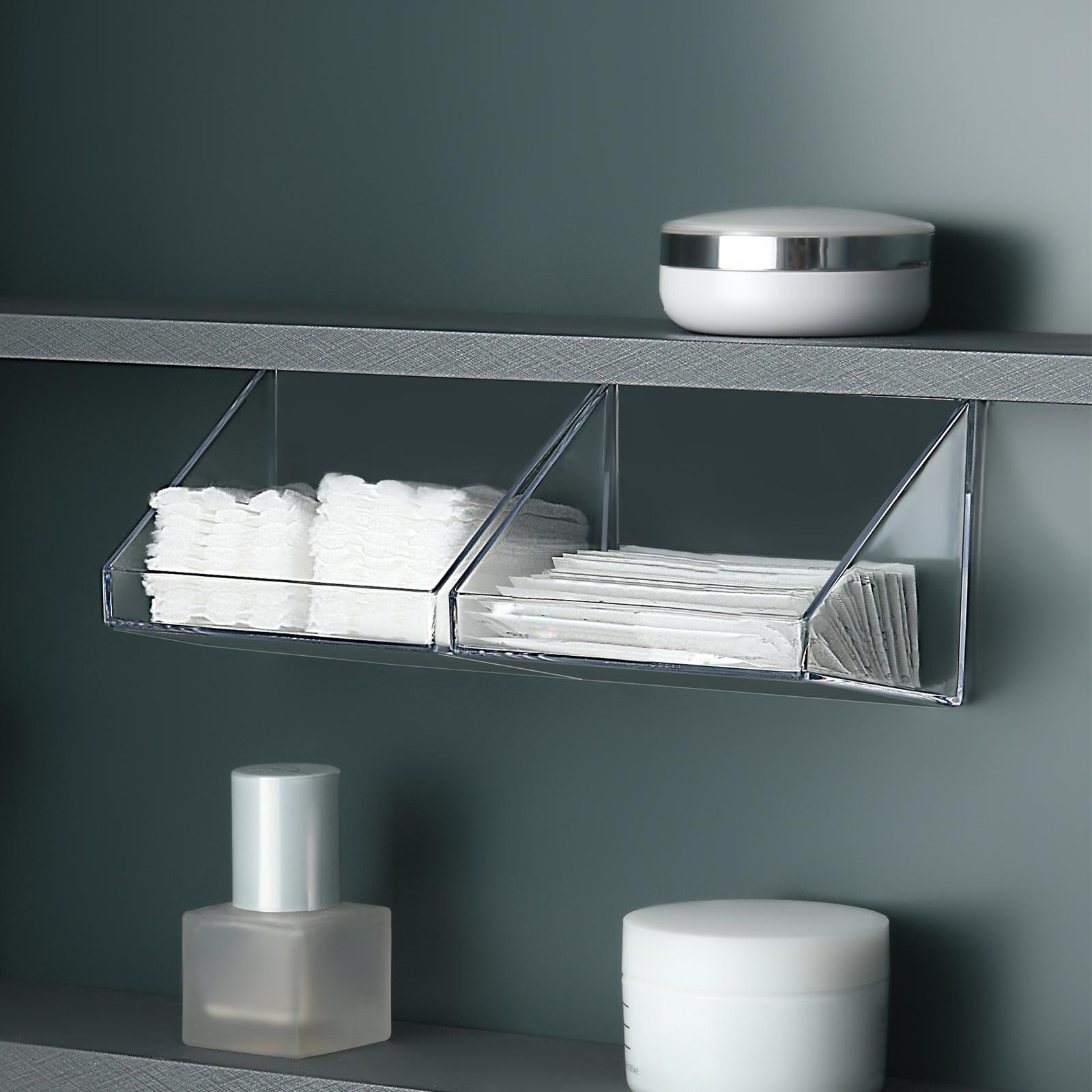 Floating Shelves Organizer Bevel Container for Lip Glaze Lipstick Office