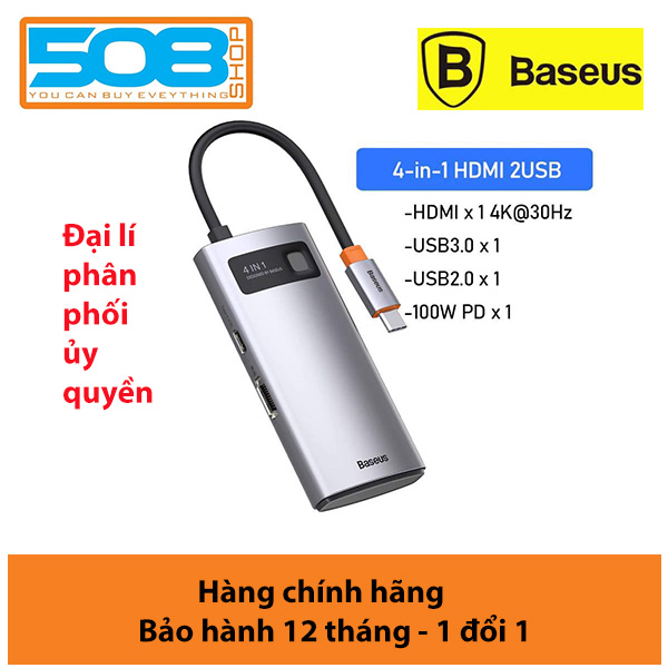 Hub chuyển đổi đa năng Baseus Type-C - HDMI, USB, RJ45, SD, TF,... dành cho Macbook, Notebook, Laptop,...