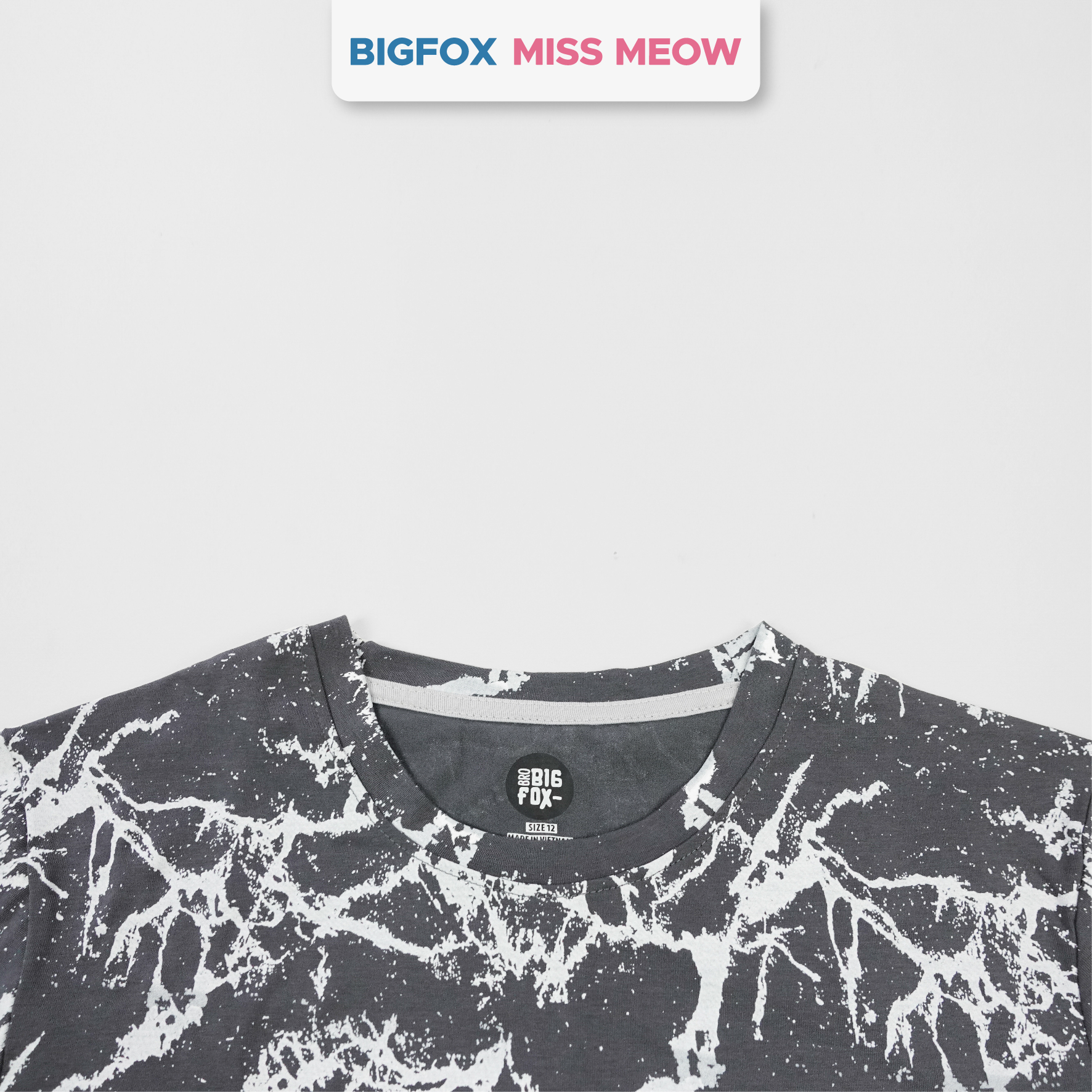 Bộ cộc tay bé trai Bigfox Miss Meow size đại chất cotton cỡ 12,13,14,15 tuổi 40kg 50kg