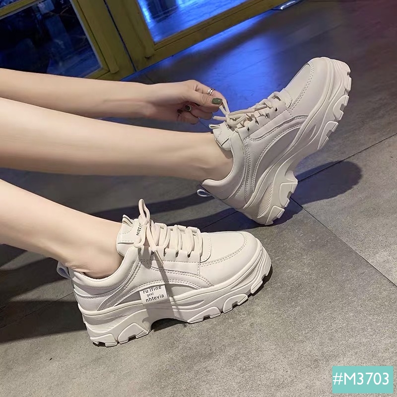 Giày Sneaker Độn Đế RULFINE MINSU M3703, Giày Thể Thao Nữ Độn Đế Hàn Quốc Phù Hợp Mang Giày Đi Chơi, Đi Học, Du Lịch