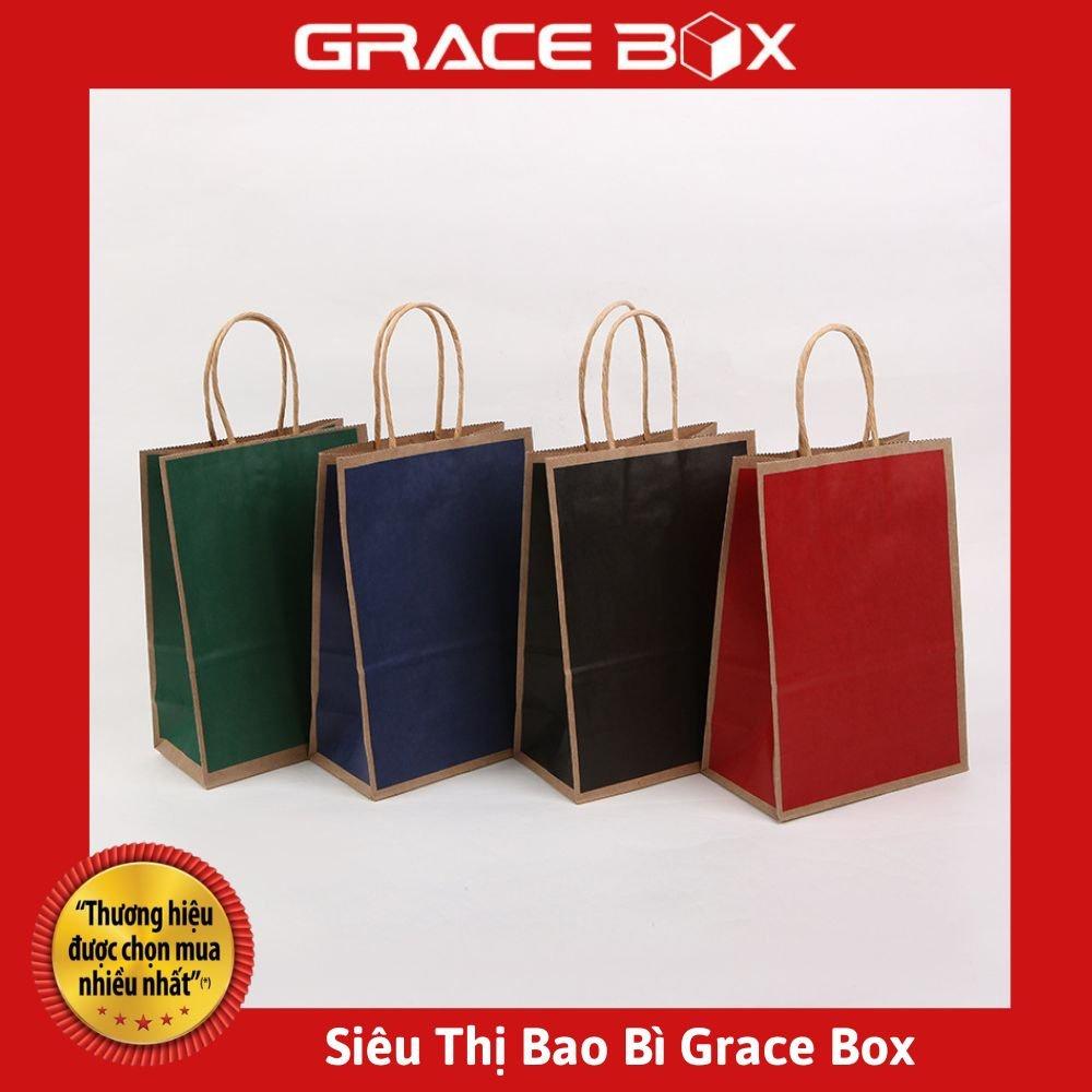 Túi Giấy Kraft Nhật Viền Nâu Hàng Nhập - Siêu Thị Bao Bì Grace Box