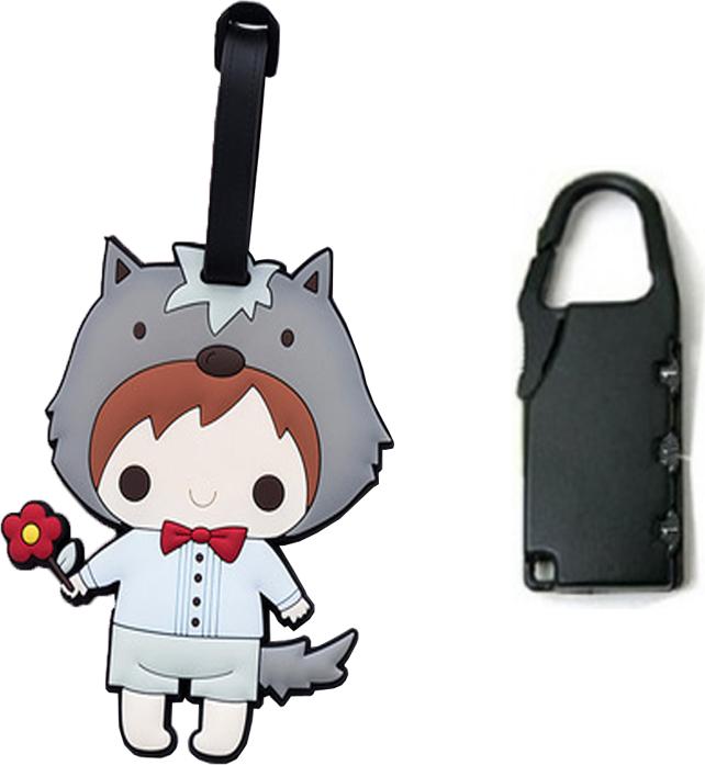 Thẻ treo  vali, thẻ hành lý hình hoạt hình  cute (giao hàng ngẫu nhiên)  + Khóa bảo vệ