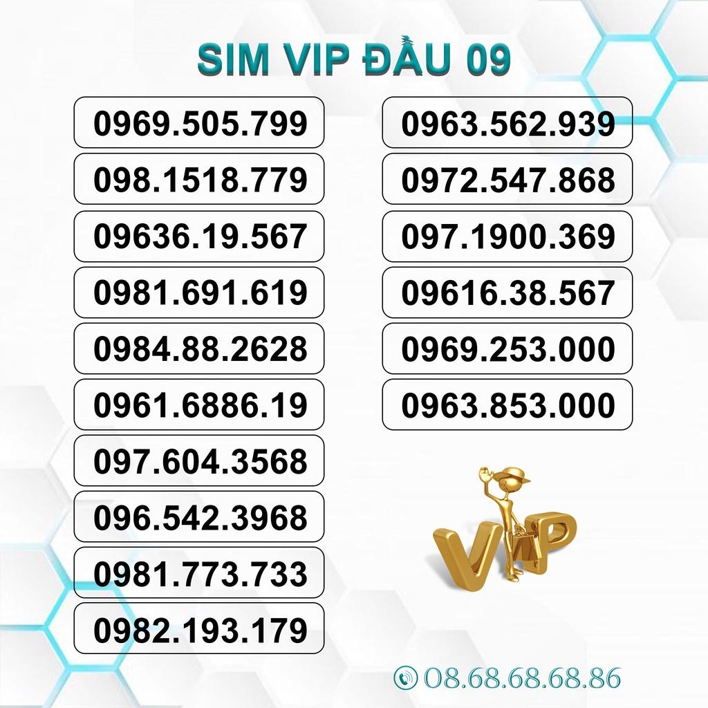 Sim Số Đẹp Sim Vip Đầu 09, Sim Viettel Trả Trước, Hỗ Trợ Đăng Ký Chính Chủ Khi Nhận Sim - Hàng chính hãng