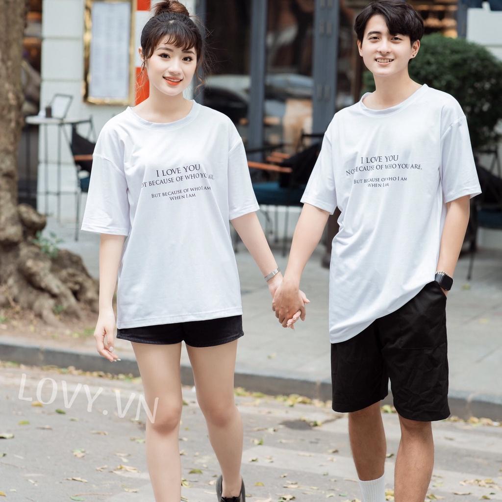 Áo đôi nam nữ thời trang phông tay lỡ unisex chất mịn đẹp Oversize