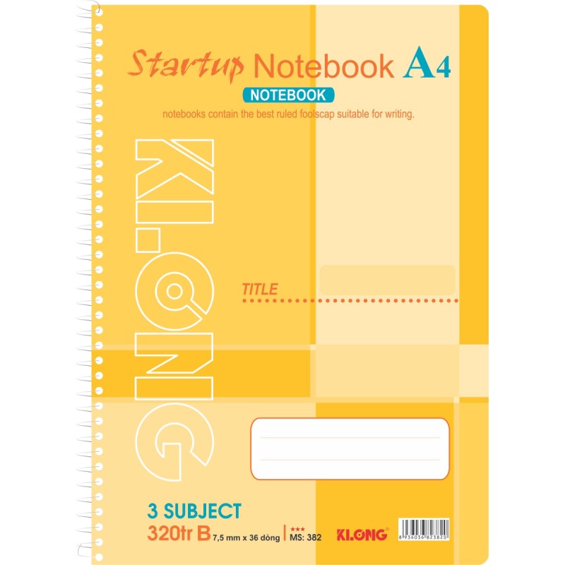 Sổ lò xo KLONG 320tr A4 Compostion Book, 5 Subiject; MS: 382