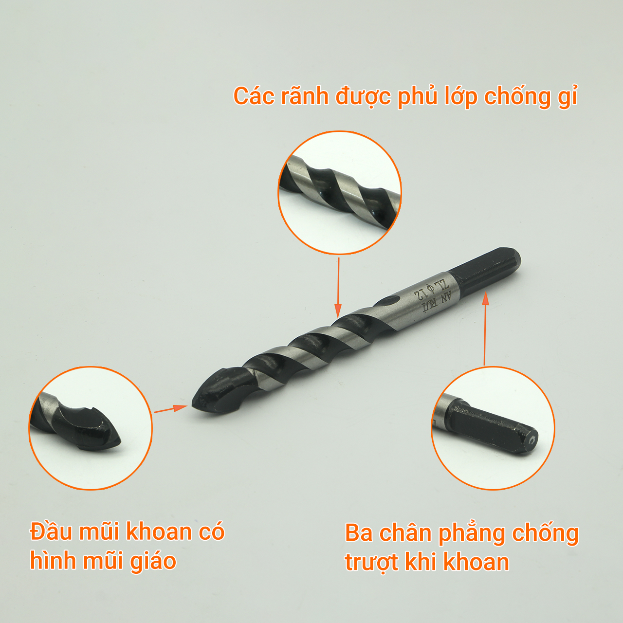 Bộ 3 Mũi khoan đa lớp 12mm dài 120mm