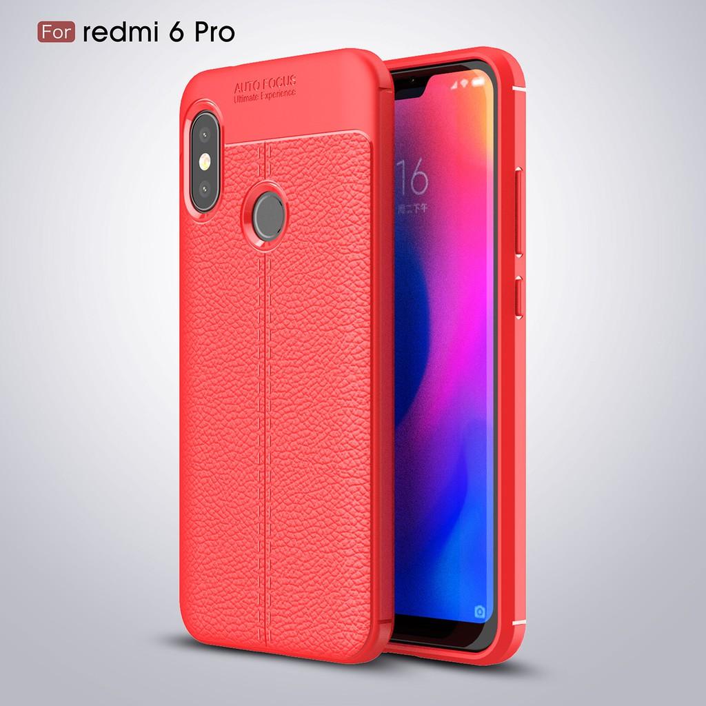 Ốp lưng Xiaomi Redmi 6 Pro silicon giả da Auto Focus