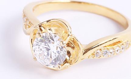 Nhẫn bạc nữ đẹp mạ vàng 18k đóa hoa hồng gắn đá sáng đẹp Gix Jewel N62