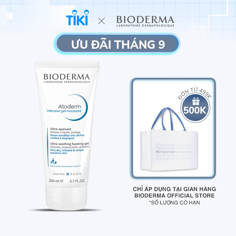 Gel Làm Sạch Dịu Nhẹ Cho Da Rất Khô Và Viêm Da Cơ Địa Bioderma Atoderm Intensive Gel Moussant - 200ml