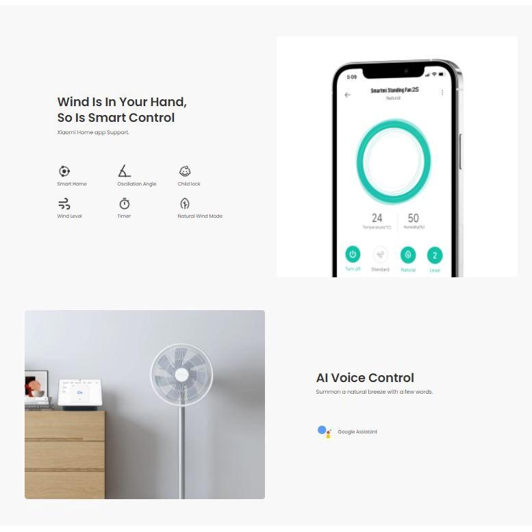 QUẠT ĐỨNG TÍCH ĐIỆN SMARTMI GEN 2S INVERTER - Kết nối App thông minh - Tặng kèm Remote - Bản Quốc Tế - Hỗ trợ Google/Alexa - Hàng Chính Hãng