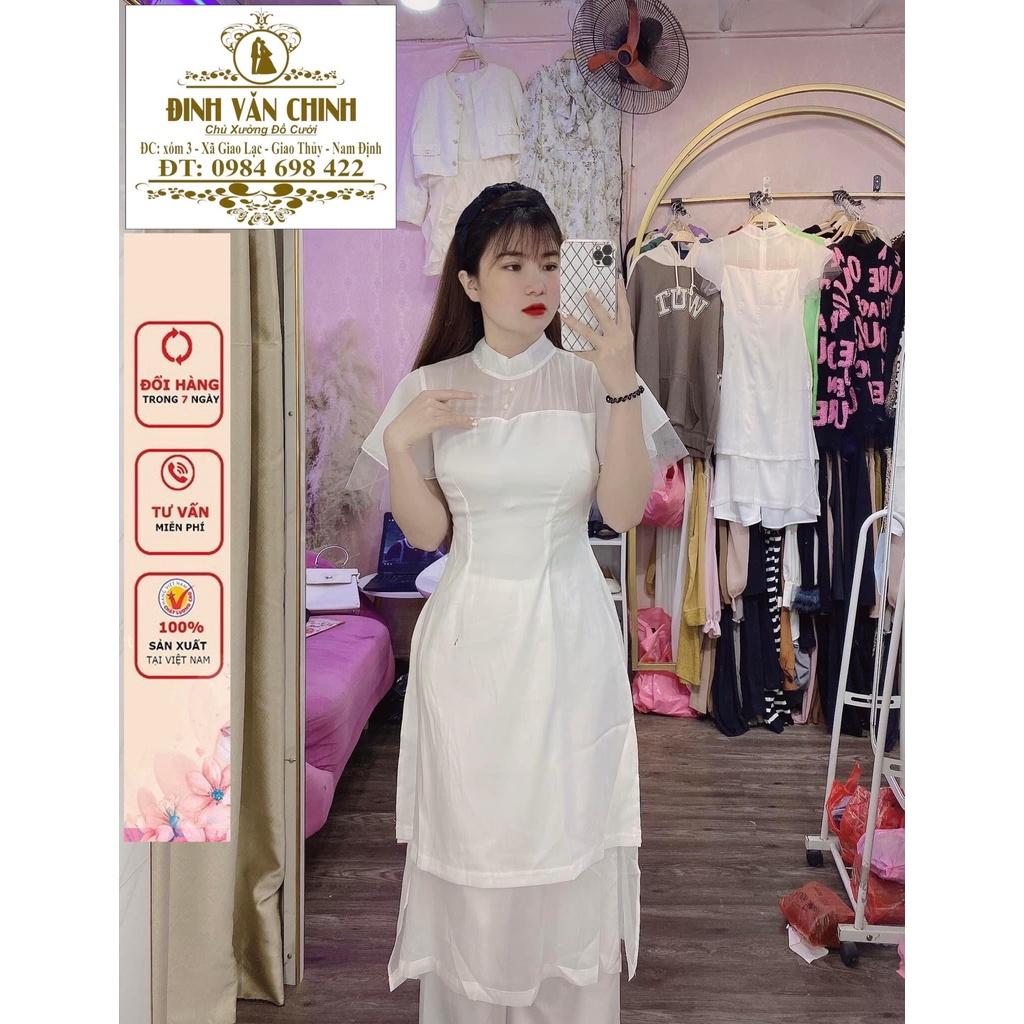 Áo dài cách tân tơ óng thiết kế mới _ADCTL001