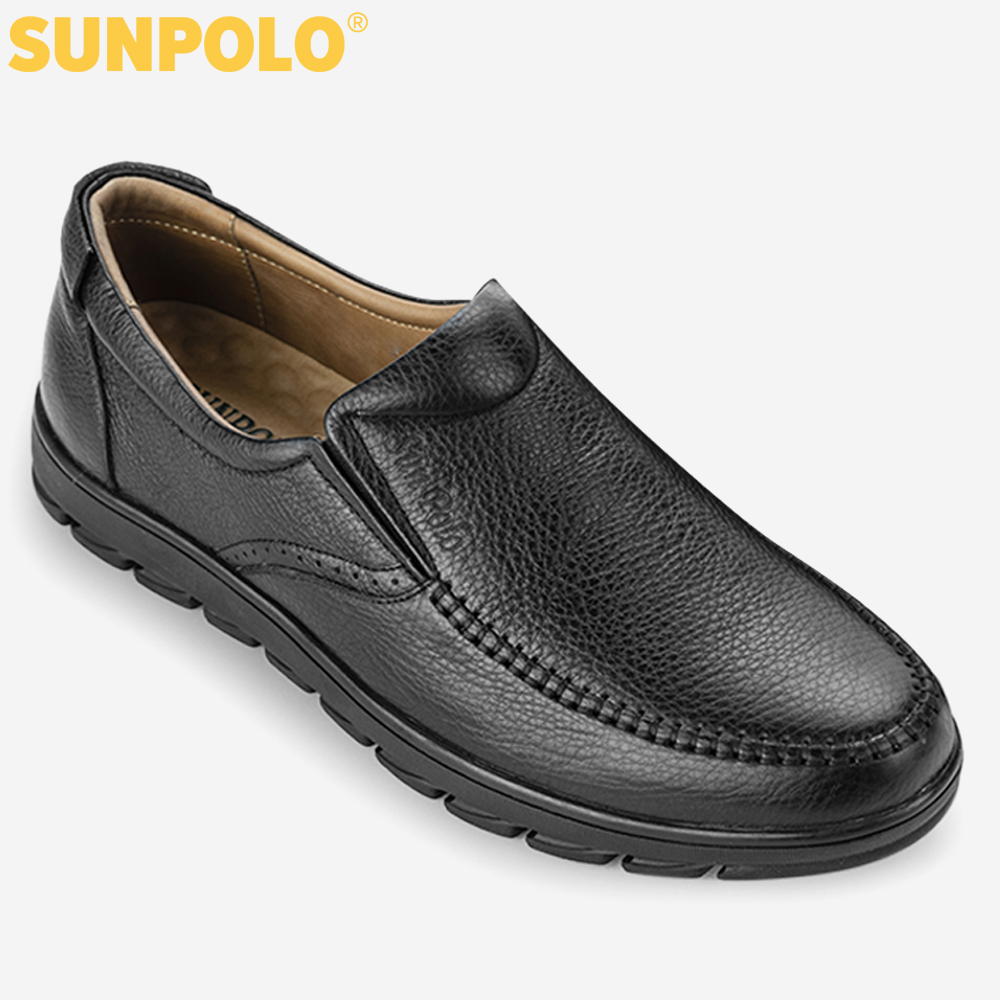 Giày Mọi Nam Da Bò Sunpolo Sumu1732Dn - Đen Size 41