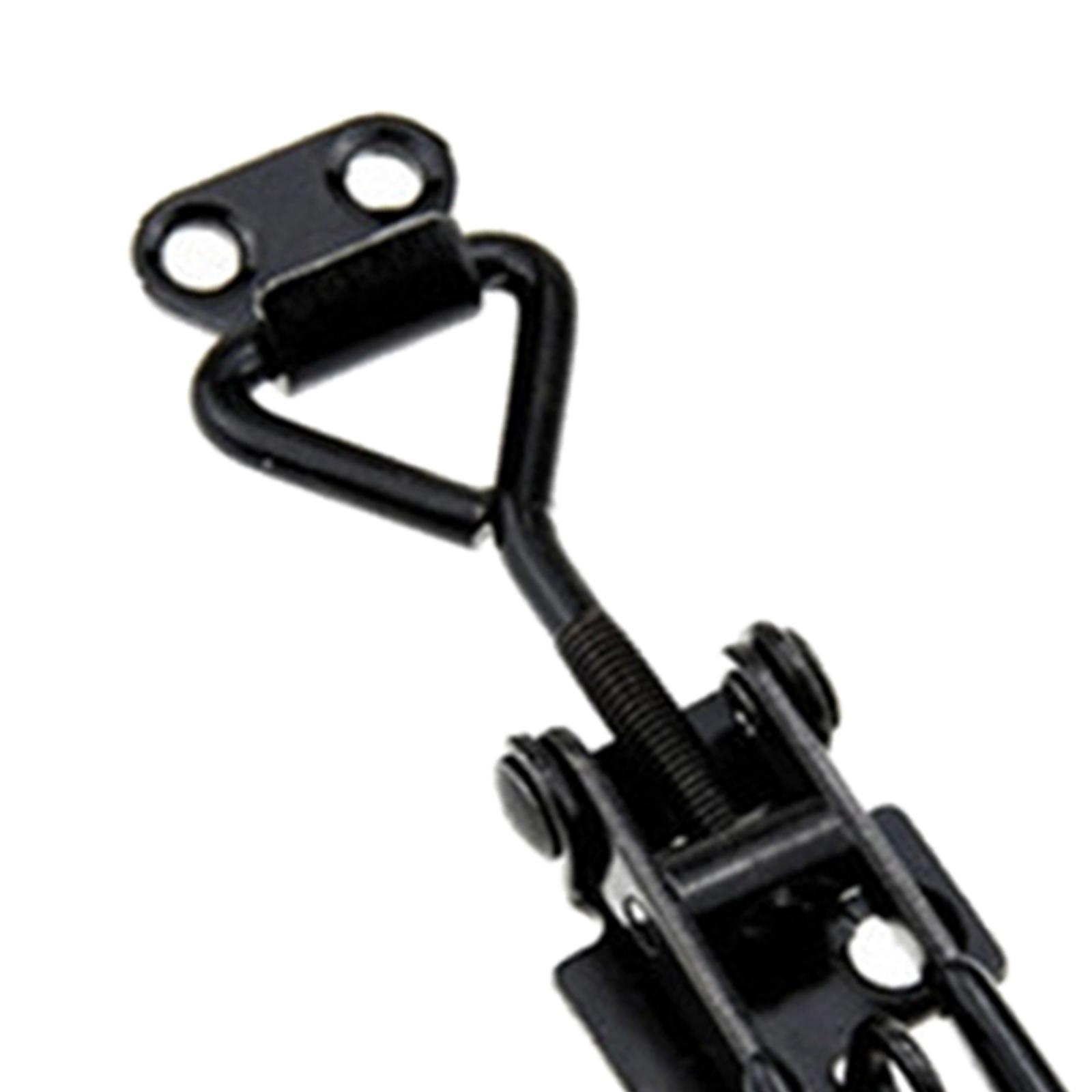 4x Toggle Clamps Cabinet Boxes Lever Handle Heavy Duty Toggle Hasp Hook Black Toggle Pull Adjustable for Wooden Box Case Trunk Tool Boxes Case