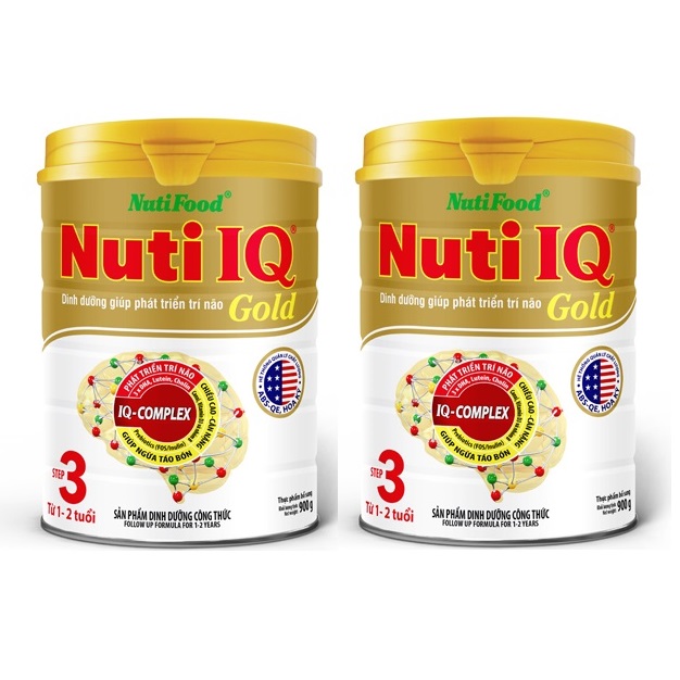 Bộ 2 Lon Sữa Nuti IQ Gold Step 3 900g