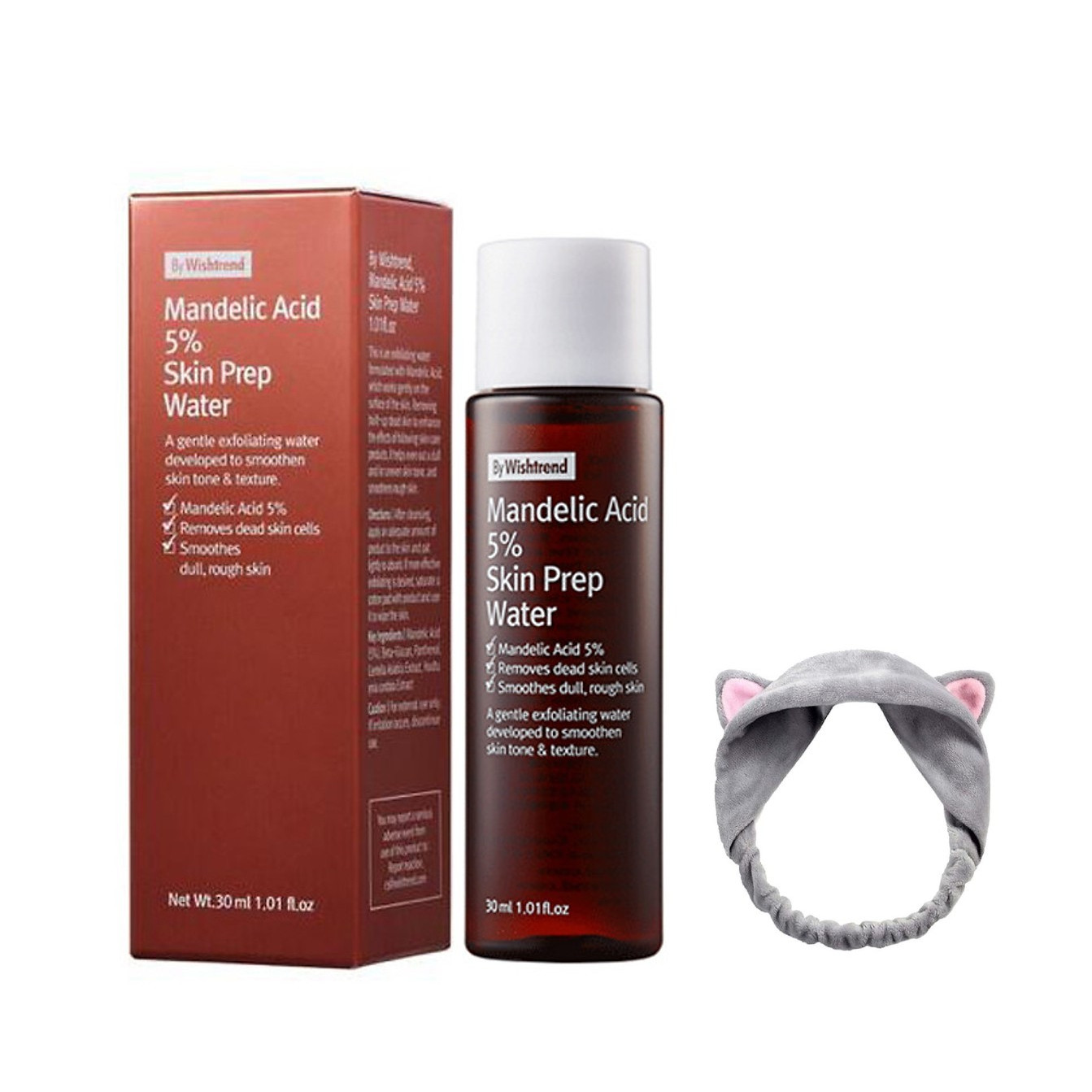 Dung dịch tẩy tế bào chết hoá học By Wishtrend Mandelic Acid 5% Skin Prep Water 30ml + Tặng Kèm 1 Băng Đô Tai Mèo Xinh xắn ( Màu Ngẫu Nhiên)