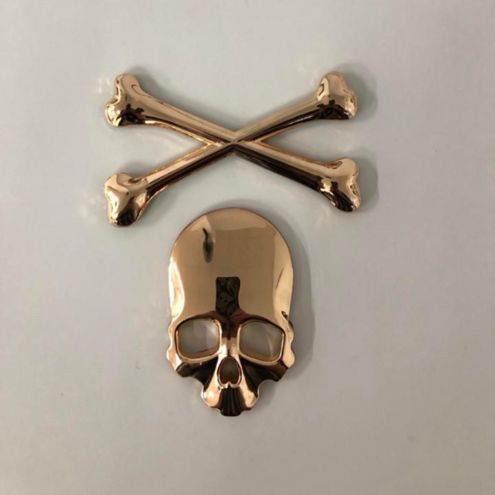 Sản phẩm Decal, tem trang trí hình đầu lâu Inox cao cấp dán ô tô/ Mã sản phẩm G70808