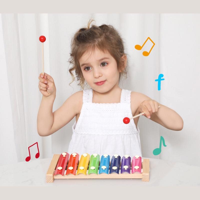 Đồ chơi Đàn Piano Xylophone gỗ 8 thanh quãng, đồ chơi âm nhạc phát triển trí tuệ cho bé từ 1 đến 5 tuổi Xu Xu Kids