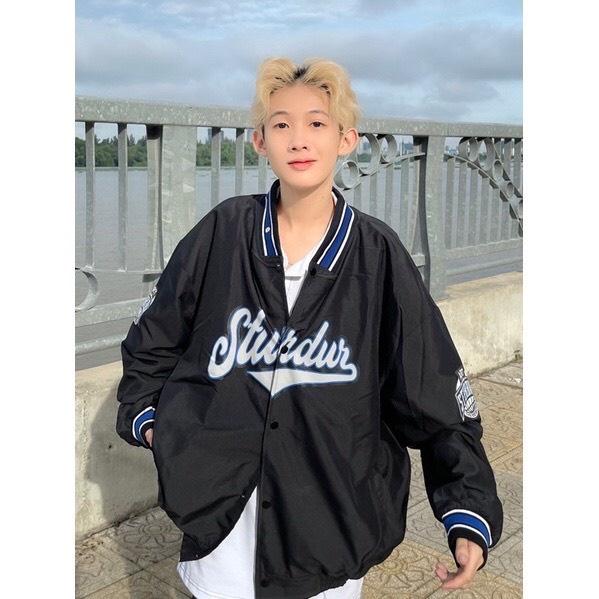 Áo Khoác Bomber Varsity Jacket Dù 2 Lớp STURDUR Form Rộng Nam Nữ Unisex Cúc Bấm - Trẻ Trung Năng Động Ulzzang