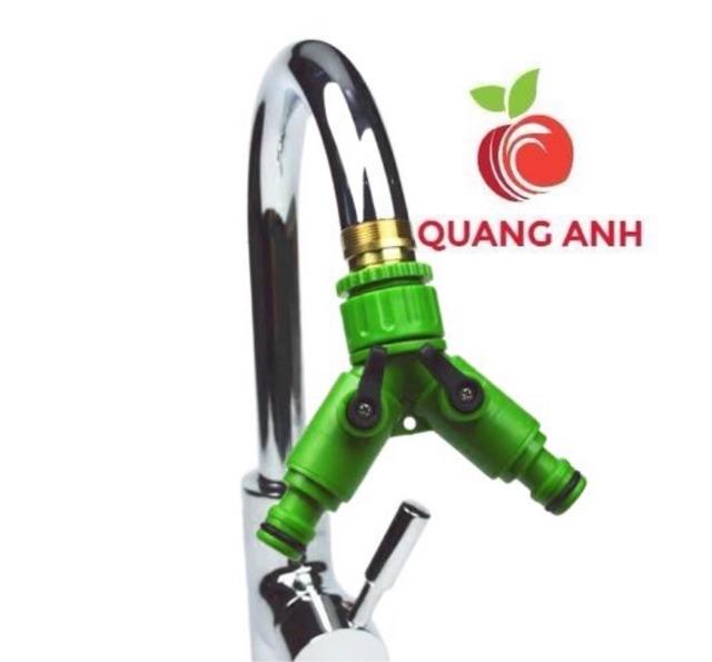 Đầu chia vòi nước, van chữ Y chia 2 đường nước có van khoá phi 27mm