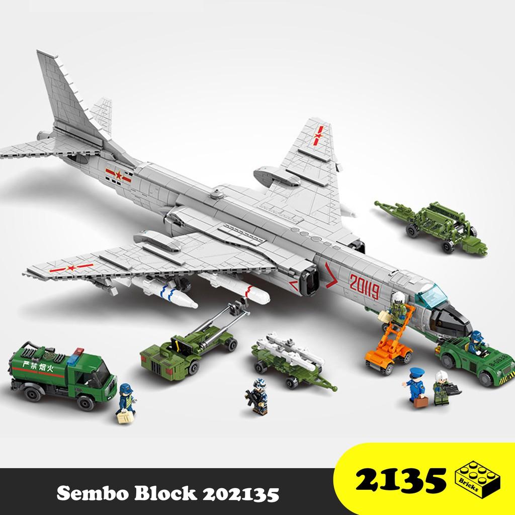 Đồ chơi lắp ráp Máy bay thả boom Sembo Block H6-K Boomber 202135 - Xếp hình thông minh 2135 mảnh ghép