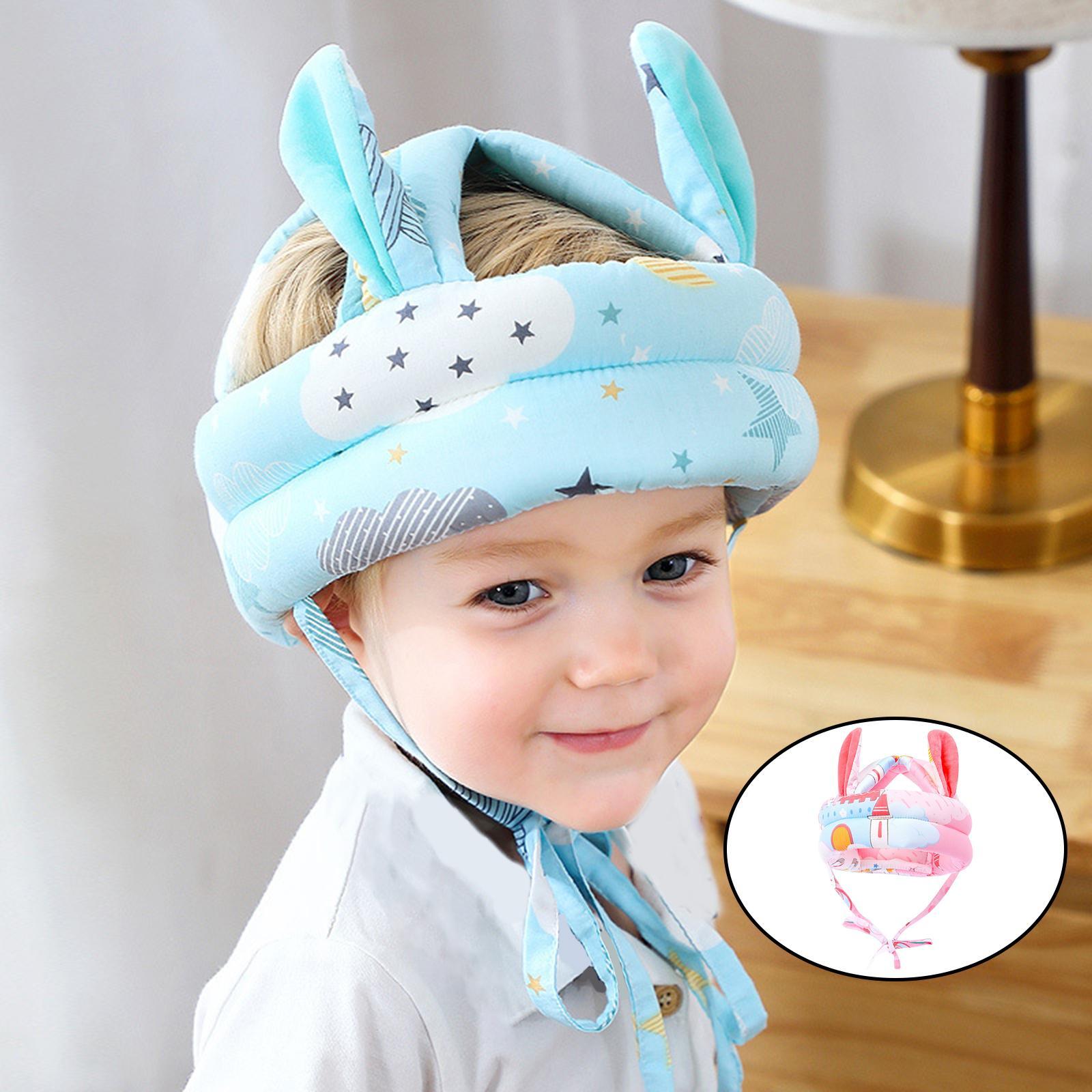 2x Adjustable Breathable Cotton Infant Safety Helmet for Walking Pink