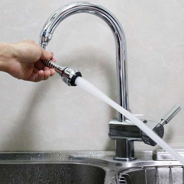 Đầu vòi rửa chén tăng áp xoay 360• điều chỉnh 3 chế độ phun nước.