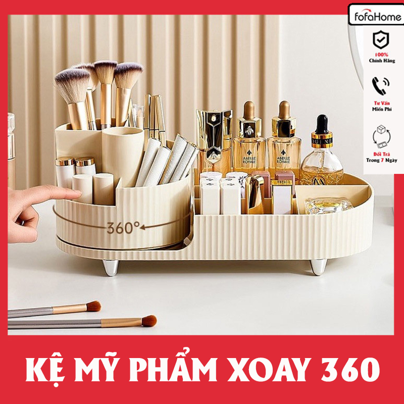Kệ Đựng Mĩ Phẩm Mẫu Mới Cỡ Lớn - Đồ Trang Điểm Để Bàn Xoay 360 Độ Sang Trọng Cao Cấp
