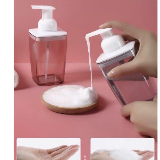 Lọ đựng nước rửa tay, Chai đựng sữa tắm dầu gội vuông 420ml