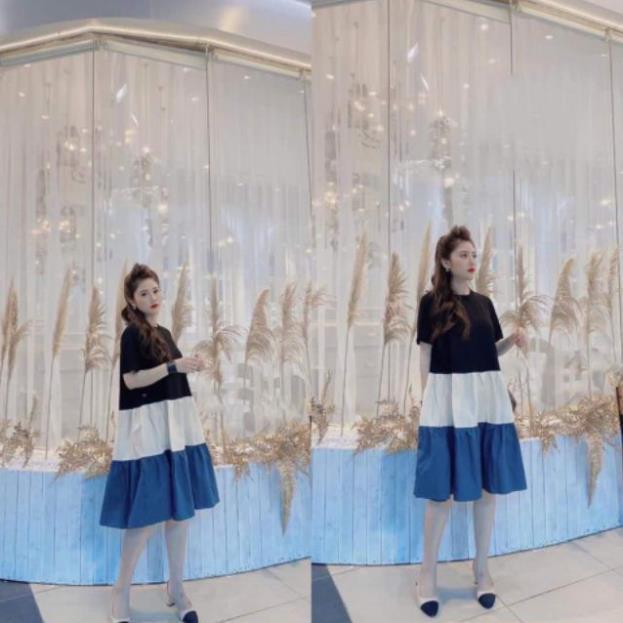Đầm bầu thời trang thiết kế chất cotton 100% freesize từ 45 đến 70kg