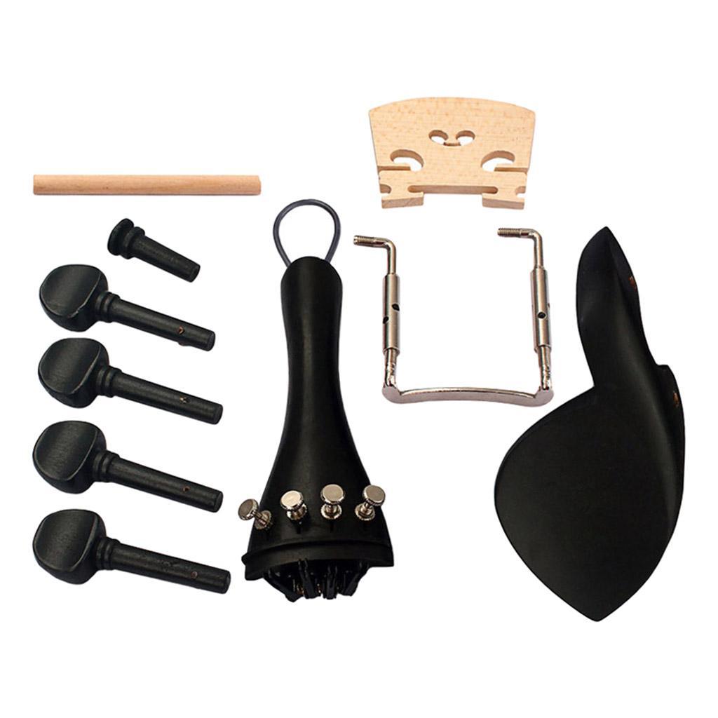 Violin Parts Accessories 4/4 Tuning Pegs&Chinrest& &Tailpiece&Bridge