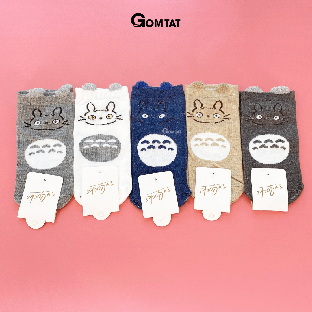 Tất Nữ Cổ Ngắn Tai Gấu, Vớ Nữ Cotton dễ thương nhiều màu phong cách Hàn Quốc - LISU-TAIGAU-01