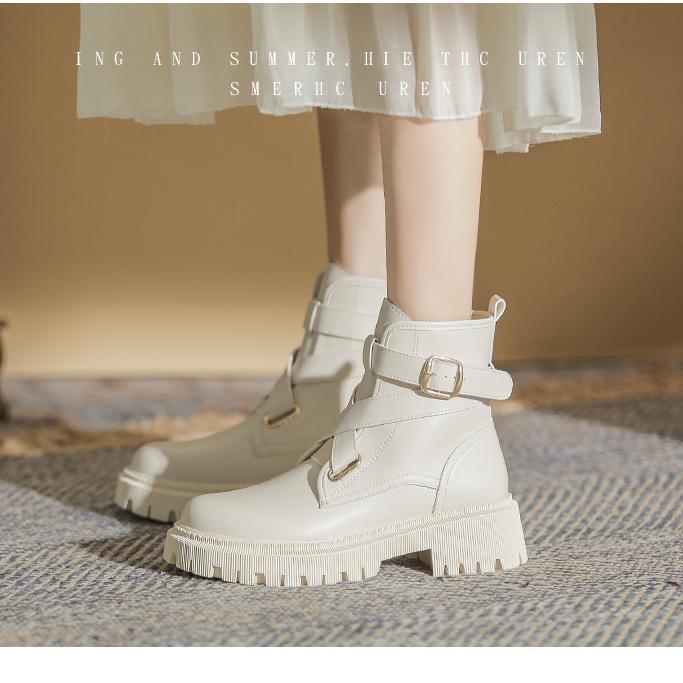 Martin boots women's British style 2021 new autumn and winter fashion versatile thin single boots women with plush thick soled short boots women