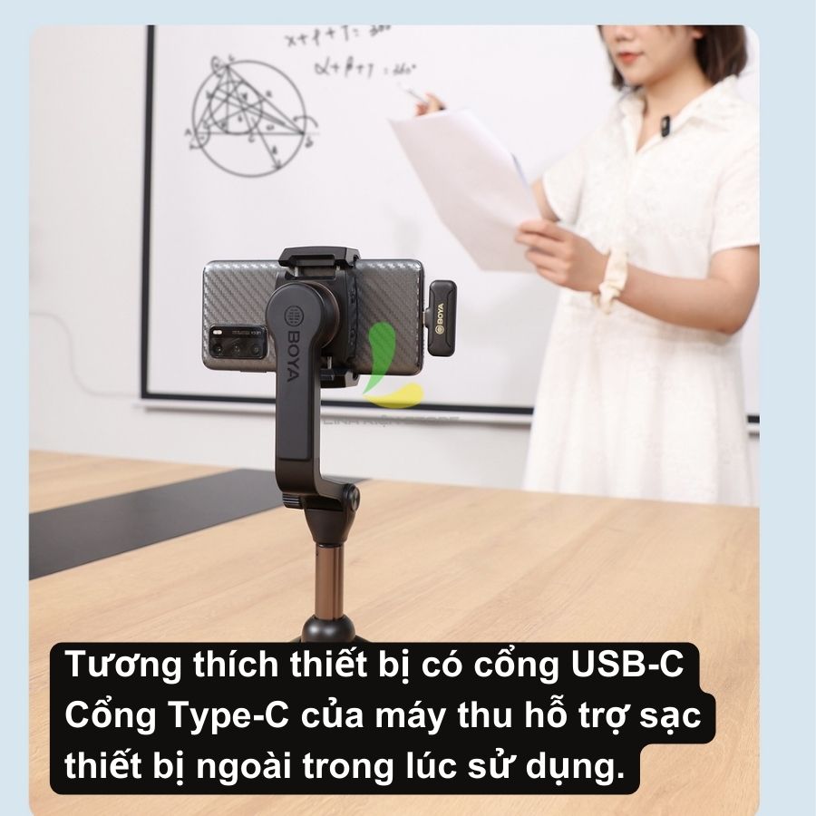 Microphone thu âm không dây Boya BY-WM3T2-U1 - Thiết bị ghi âm công nghệ 2.4GHz cổng kết nối Type-C - Hàng nhập khẩu