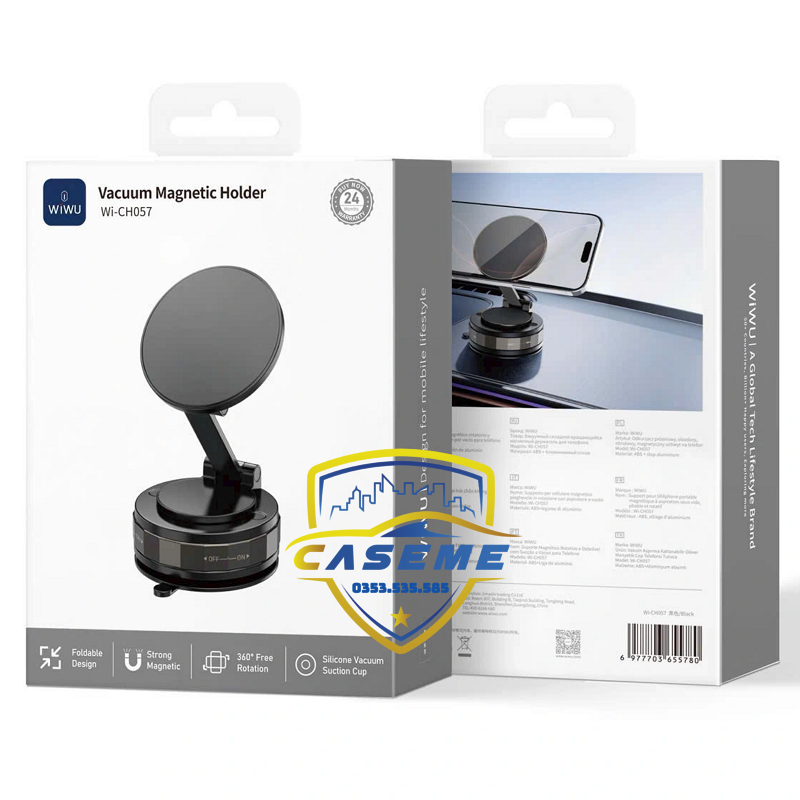 Giá Đỡ Điện Thoại Ô Tô Nam Châm Xoay 360° Wi-CH057 - An Toàn &amp; Tiện Lợi