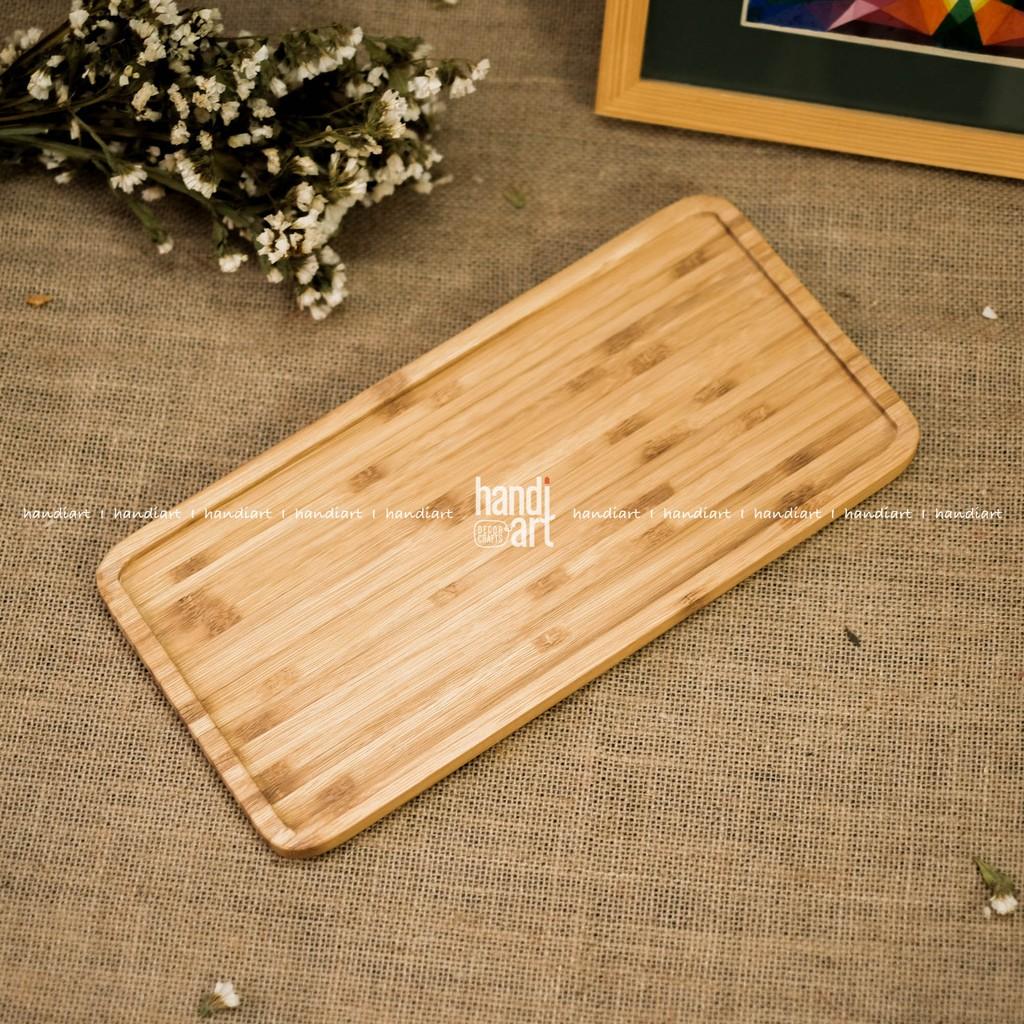 Khay gỗ tre chữ nhật - Khay gỗ tre decor - Bamboo wood tray