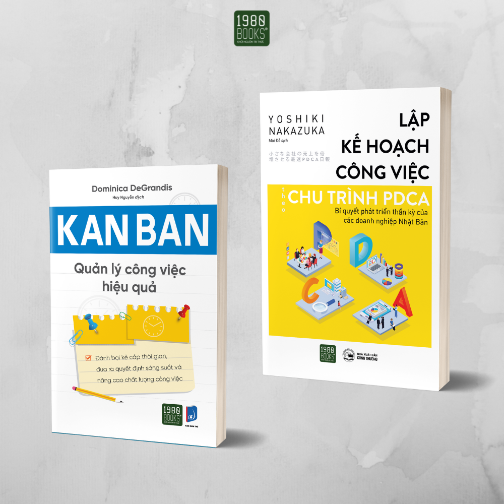 Sách Combo 2 cuốn Lập kế hoạch công việc theo chu trình PDCA + Kanban - Quản lý công việc hiệu quả
