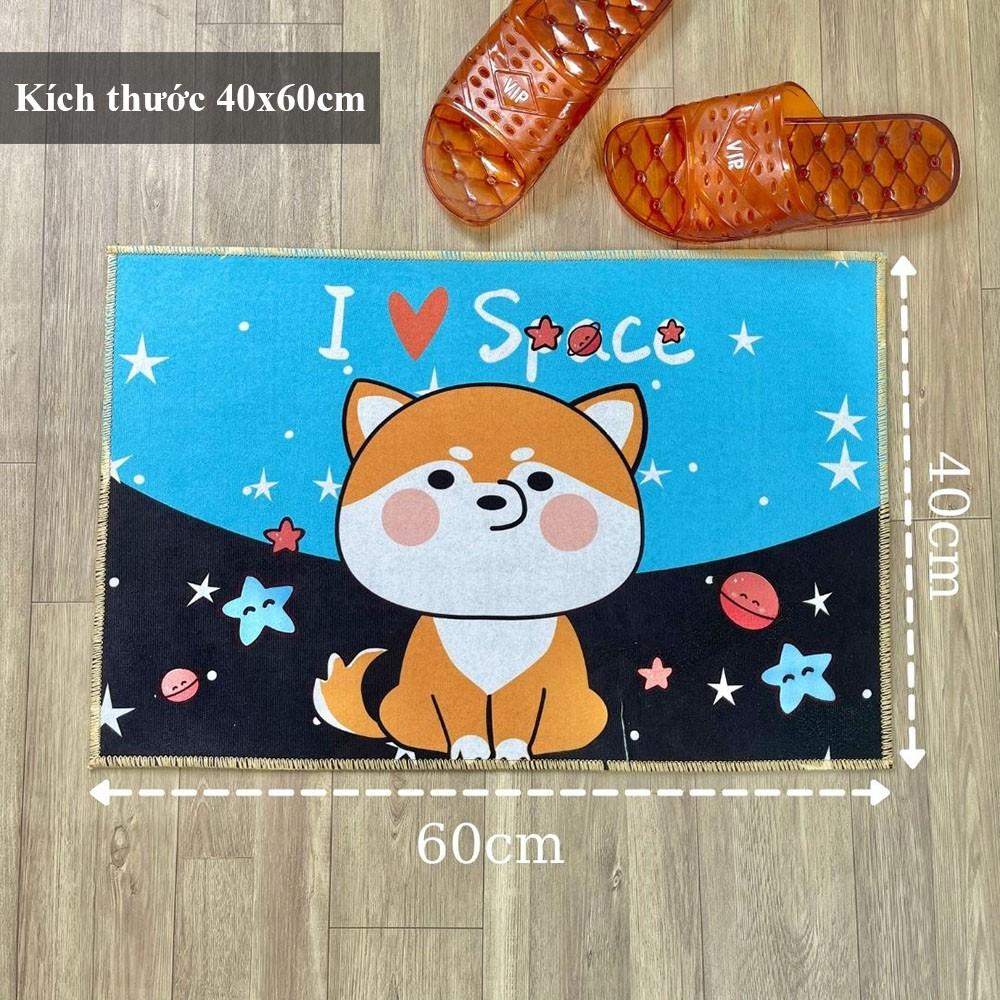 Thảm lau chân 3D M2T Bedding trải sàn chống trơn trượt , Thảm chùi chân tết trang trí nhà bếp size 40x60cm