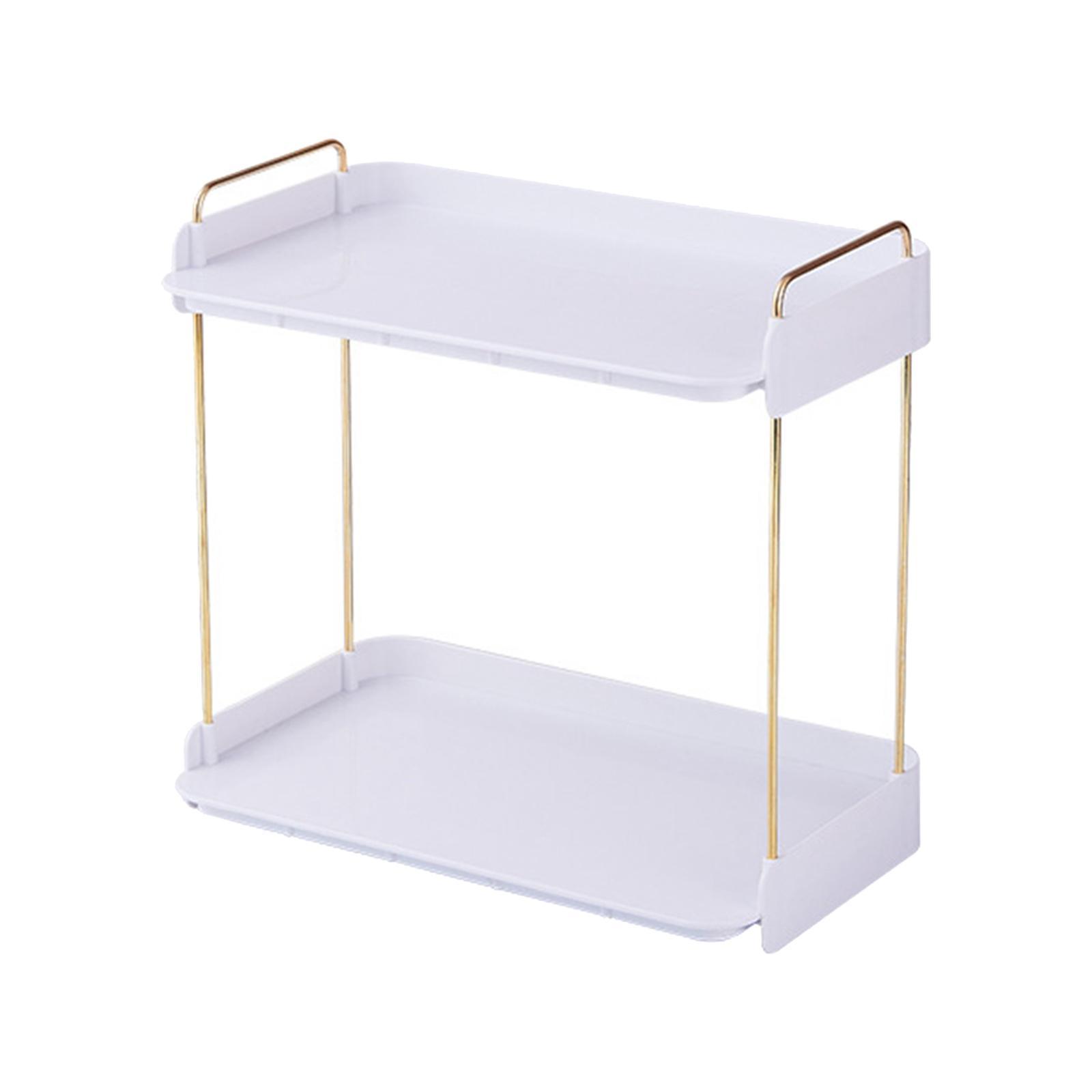 Cosmetic stand makeup shelves shower kitchen 2 Layers white