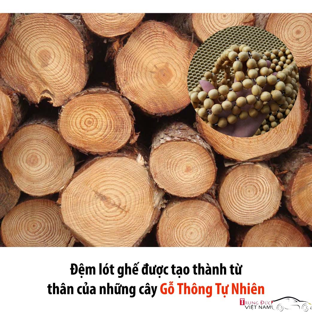 Lót ghế hạt gỗ Ô tô TD - HG102 cao cấp - Hàng Chính Hãng - Quà Tặng Cây Thông Thơm Treo Xe