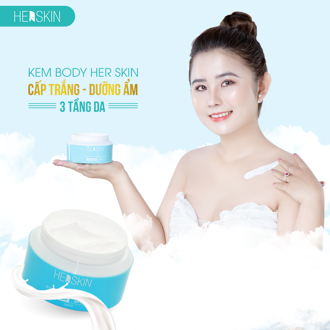 Kem Dưỡng Da Toàn Thân Body Phân Tử Nước Herskin Trắng Mịn Chống Nắng 260gr