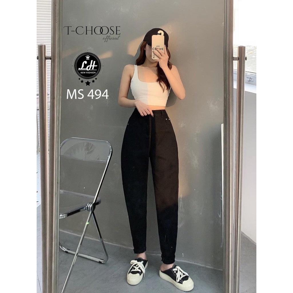 Quần bò baggy đen trơn túi nhỏ bên sườn siêu lạ Lê Huy fashion Ms 494