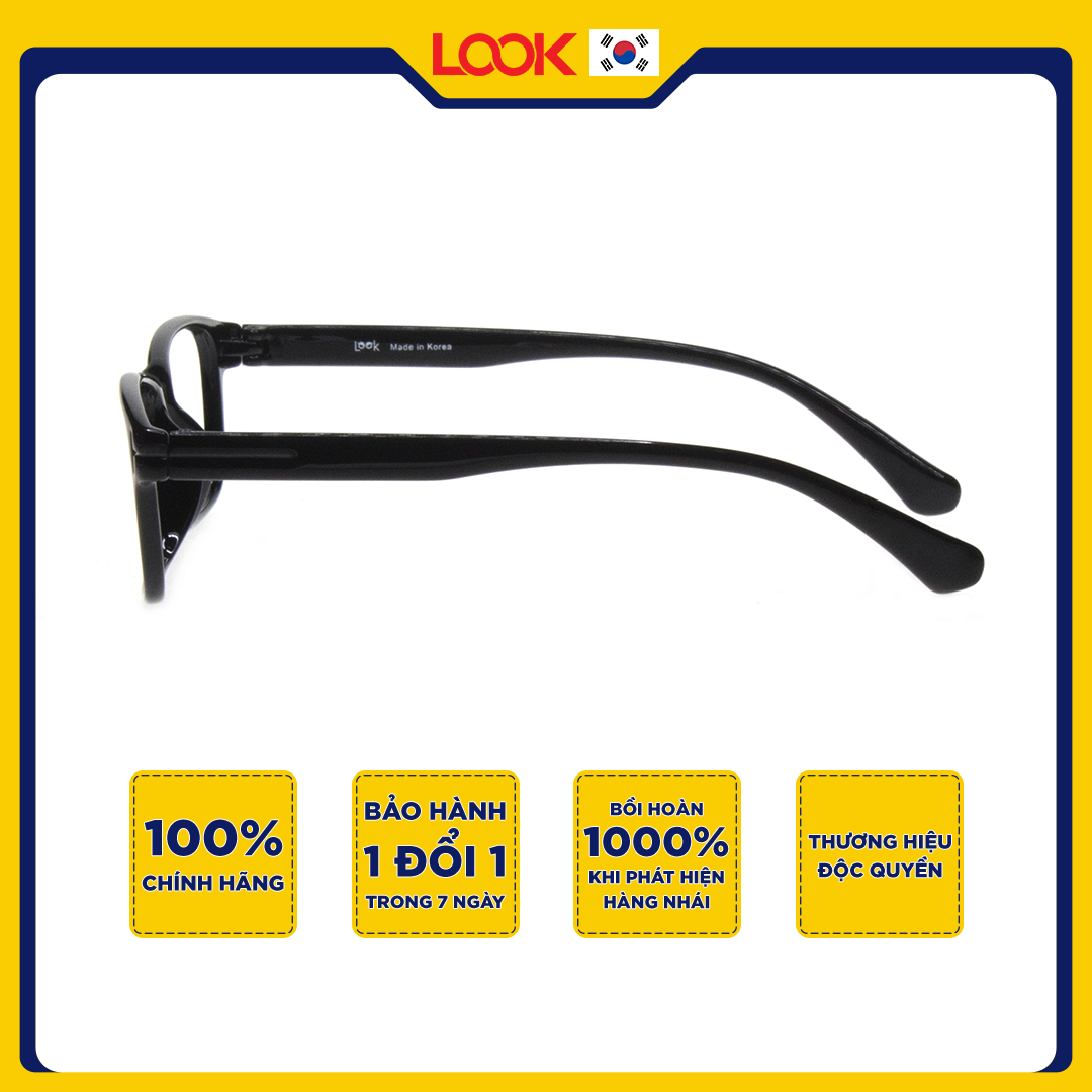 Gọng Kính Cận Nam LOOK LK83554XF Đen Nhựa TR90 Vuông Nguyên Khung - Hàng Chính Hãng