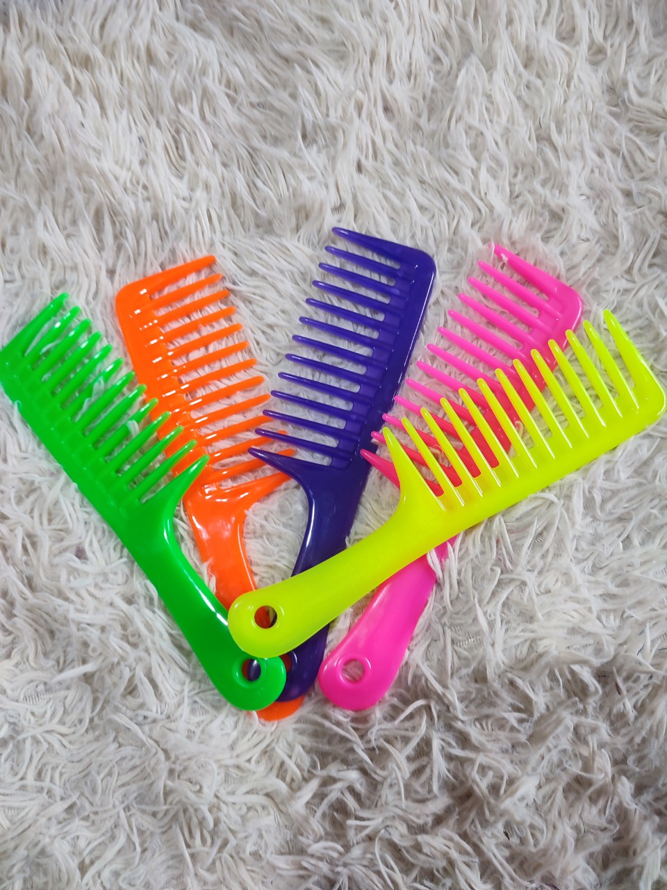 Lố 5 Cái Lược răng thưa răng to chải tóc xoăn gỡ rối cho tóc