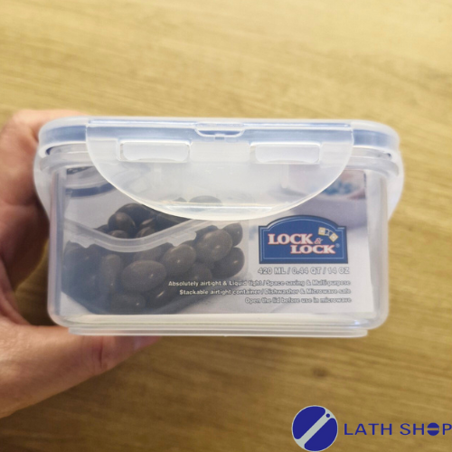 Hộp Bảo Quản Classic Lock&Lock Hình Vuông, Khóa 4 Cạnh, Nắp Có Silicone Kín Hơi, Dùng Trong Lò Vi Sóng HPL850-420ml - Hàng Chính Hãng
