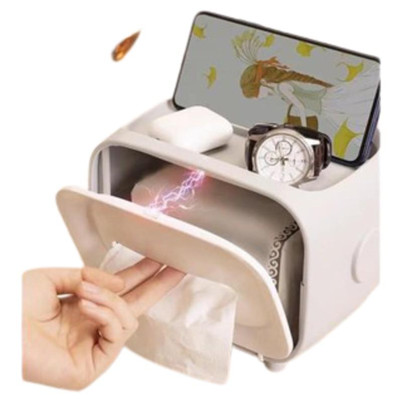 Hộp đựng giấy vệ sinh - có kệ để điện thoại tiện ích Hình Tivi- Nhựa PP Kích thước: 20.5 * 11.5 * 15.5cm