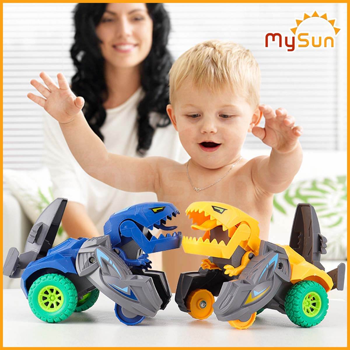 Bộ xe ô tô Khủng Long oto đồ chơi trẻ em cho bé trai giá rẻ MySun