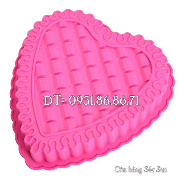 Khuôn silicon trái tim đan xen loại 24 cm – Mã số 1105